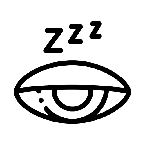 Half Closed Asleep Eye Icon Vector. Outline Half Closed Asleep Eye Sign. Isolated Contour Symbol Illustration