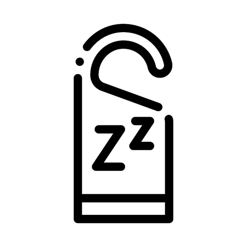 Hotel Handle Label Zzz Icon Vector. Outline Hotel Handle Label Zzz Sign. Isolated Contour Symbol Illustration