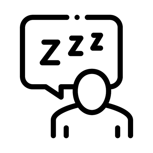 Human Zzz In Quote Frame Icon Vector. Outline Human Zzz In Quote Frame Sign. Isolated Contour Symbol Illustration