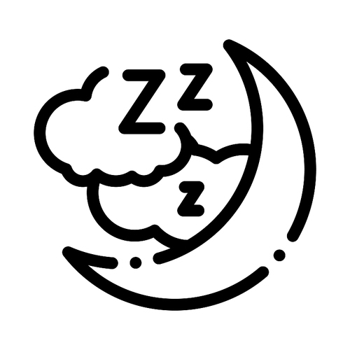 Night Sky With Moon Icon Vector. Outline Night Sky With Moon Sign. Isolated Contour Symbol Illustration