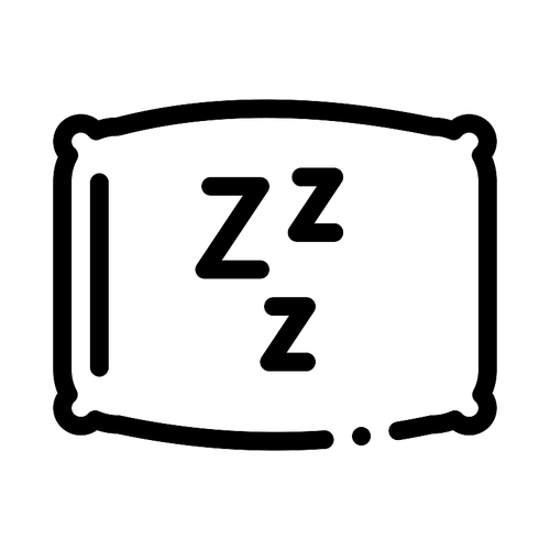 Cozy Pillow For Sleeping Icon Vector. Outline Cozy Pillow For Sleeping Sign. Isolated Contour Symbol Illustration