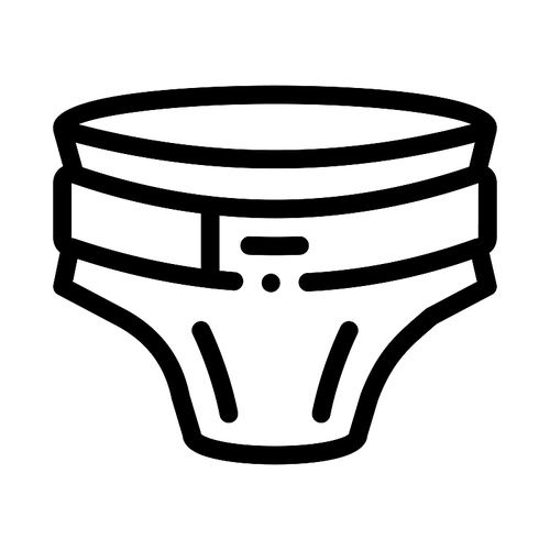 Diaper With Belt Icon Vector. Outline Diaper With Belt Sign. Isolated Contour Symbol Illustration