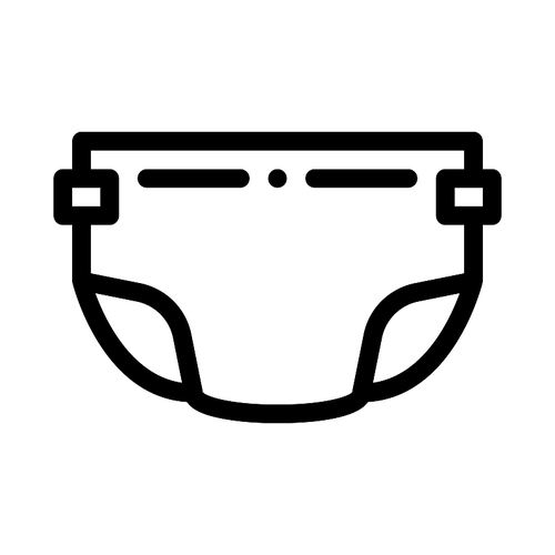 Diaper For Child Icon Vector. Outline Diaper For Child Sign. Isolated Contour Symbol Illustration