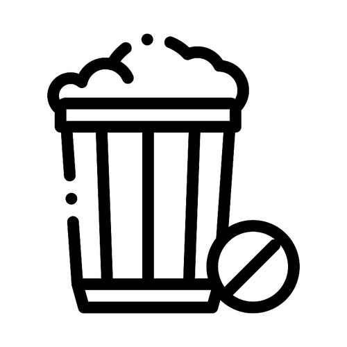 Trash Basket Icon Vector. Outline Trash Basket Sign. Isolated Contour Symbol Illustration