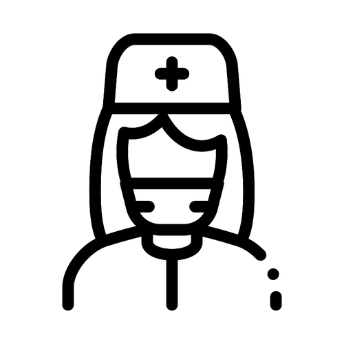Nurse Paramedic Icon Vector. Outline Nurse Paramedic Sign. Isolated Contour Symbol Illustration