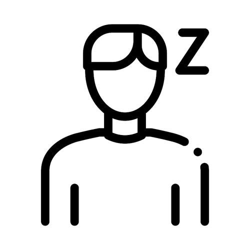Drowsiness Man Icon Vector. Outline Drowsiness Man Sign. Isolated Contour Symbol Illustration