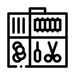 Sewing Kit Case Icon Vector. Outline Sewing Kit Case Sign. Isolated Contour Symbol Illustration