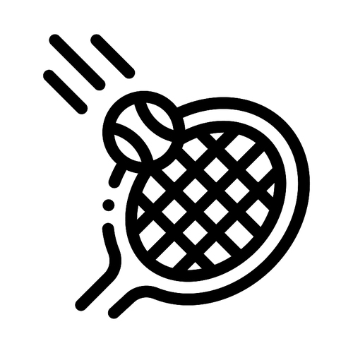 Racket Hits Ball Icon Vector. Outline Racket Hits Ball Sign. Isolated Contour Symbol Illustration