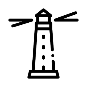Lighthouse Beacon Icon Vector. Outline Lighthouse Beacon Sign. Isolated Contour Symbol Illustration