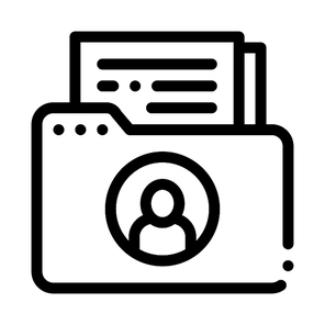 Folder With Files Icon Vector. Outline Folder With Files Sign. Isolated Contour Symbol Illustration
