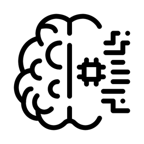 Ai Brain Chip Icon Vector. Outline Ai Brain Chip Sign. Isolated Contour Symbol Illustration