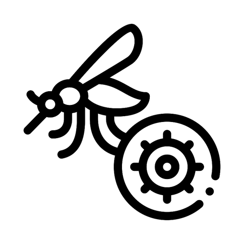 Malaria Mosquito Icon Vector. Outline Malaria Mosquito Sign. Isolated Contour Symbol Illustration