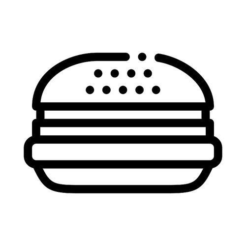 Hamburger Food Icon Vector. Outline Hamburger Food Sign. Isolated Contour Symbol Illustration