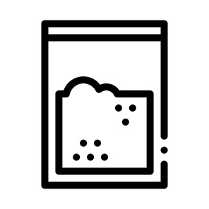Cocaine Drug Bag Icon Vector. Outline Cocaine Drug Bag Sign. Isolated Contour Symbol Illustration