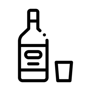 Alcohol Bottle Icon Vector. Outline Alcohol Bottle Sign. Isolated Contour Symbol Illustration