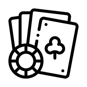 Playing Cards Icon Vector. Outline Playing Cards Sign. Isolated Contour Symbol Illustration