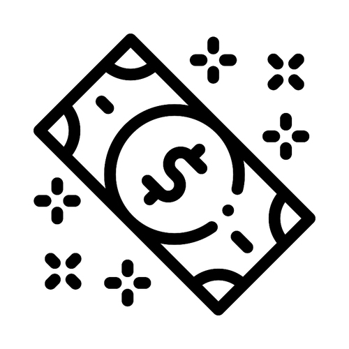 Money Banknote Icon Vector. Outline Money Banknote Sign. Isolated Contour Symbol Illustration