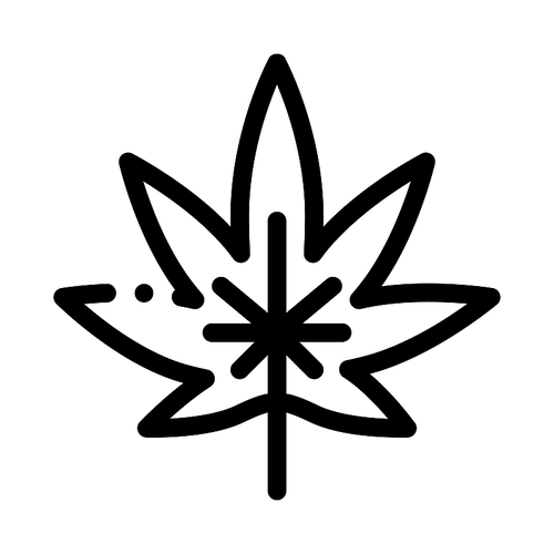 Hemp Plant Leaf Icon Vector. Outline Hemp Plant Leaf Sign. Isolated Contour Symbol Illustration