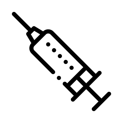 Drug Syringe Icon Vector. Outline Drug Syringe Sign. Isolated Contour Symbol Illustration