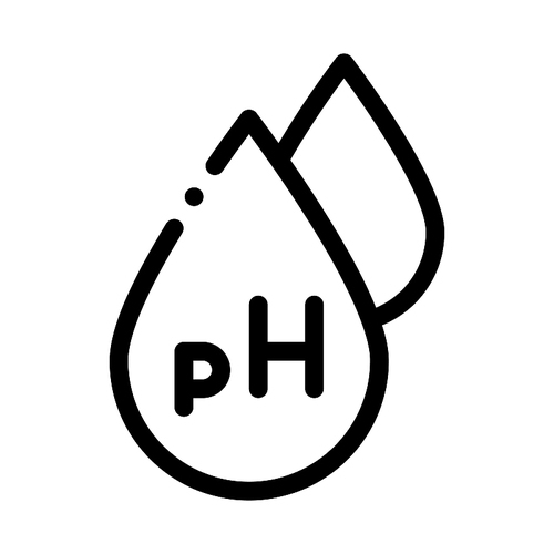 Neutral Ph Drop Icon Vector. Outline Neutral Ph Drop Sign. Isolated Contour Symbol Illustration