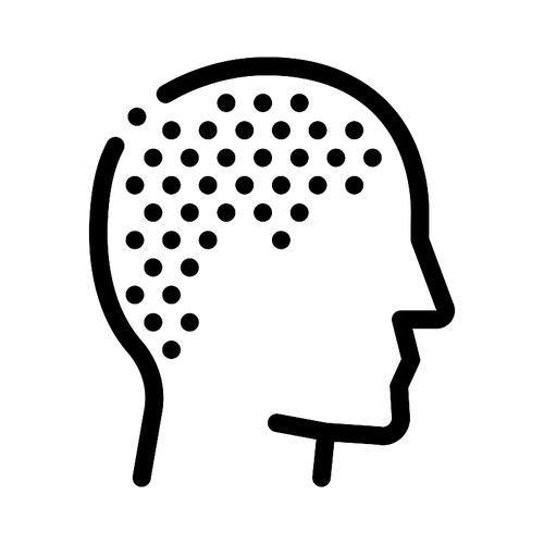 Trimmed Bald Man Icon Vector. Outline Trimmed Bald Man Sign. Isolated Contour Symbol Illustration