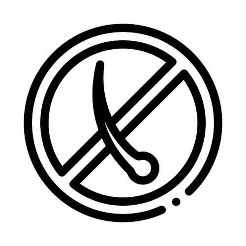 Anti Hair Mark Icon Vector. Outline Anti Hair Mark Sign. Isolated Contour Symbol Illustration