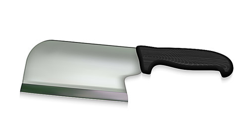 Cleaver Sharp Razor Knife With Wood Handle Vector. Chef Cleaver With Steel Hatchet For Cut Heavy Duty Meat. Kitchenware Accessory For Preparation Concept Layout Realistic 3d Illustration