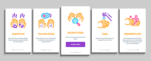 Hand Healthy Hygiene Onboarding Mobile App Page Screen. Hand Protection, Washing With Anti Bacterial Soap And Foam, Paper Concept Illustrations