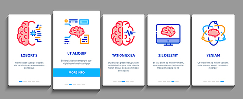 Neurology Medicine Onboarding Mobile App Page Screen. Neurology Equipment And Neurologist, Brain And Nervous System, Nerves And Files Concept Illustrations