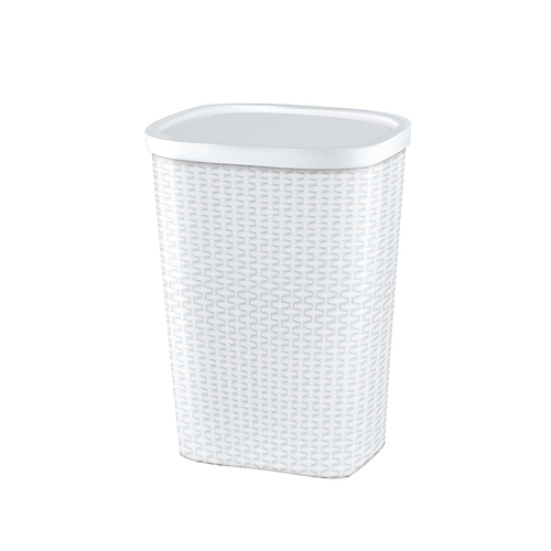 Laundry Basket For Storage Dirty Clothes Vector. Empty Blank Plastic Wicker Basket For Storaging Fabric Clothing. Container Box For Holding And Transporting Garment Layout Realistic 3d Illustration