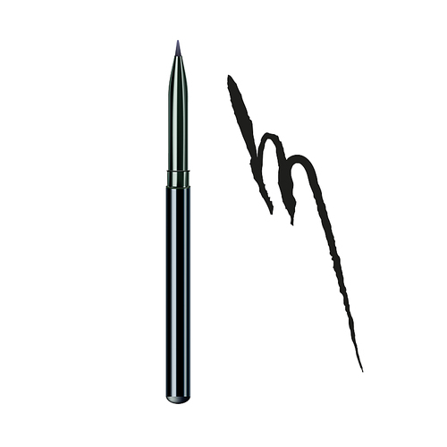 eyeliner 펜슬 and stroke makeup tool set vector. eyeliner pen for painting eye lines, ink cosmetologist professional visage accessory. woman beauty fashion salon template realistic 3d illustrations