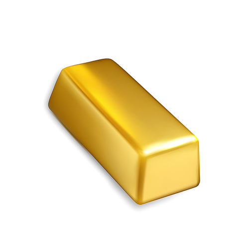 Gold Bar Financial Investment Treasure Vector. Golden Metal Bar Bullion, Finance And Currency. Luxury Expensive And Precious Ingot Metallic Brick Template Realistic 3d Illustration