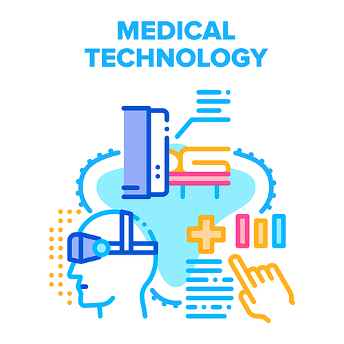 Medical Technology Hospital Vector Icon Concept. Mri Magnetic Resonance Imaging And Eye Vision Measuring Medical Technology. Clinic Electronic Devices For Health Examination Color Illustration