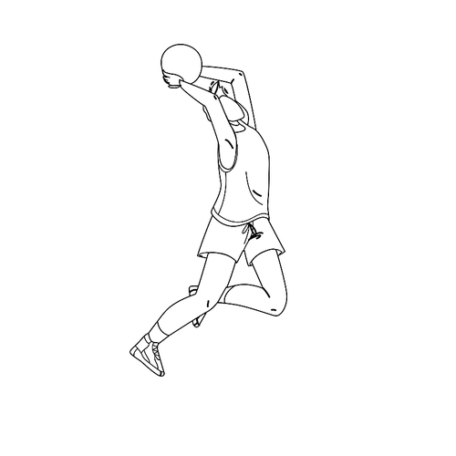 volleyball player jump and throwing ball black line pen drawing vector. sportsman playing volleyball sport game. character athlete man make exercise training, sportive active time illustration