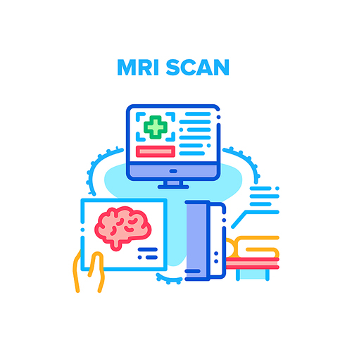 Mri Scan Device Vector Icon Concept. Mri Scan Device For Examination Patient, Magnetic Resonance Imaging Medical Equipment For Exam Illness Human. Clinic Digital Gadget Color Illustration