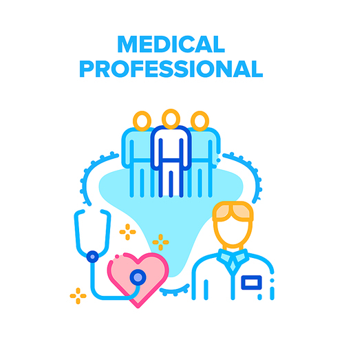 Medical Professional Team Vector Icon Concept. Medical Professional Team For Examination Patient Health, Diagnosis And Treatment. Hospital Employees Doctor, Nurse And Paramedic Color Illustration