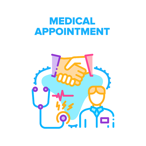 Medical Appointment Clinic Vector Icon Concept. Medical Appointment Clinic For Examination, Diagnosis And Consultation For Treatment Disease. Medicine Health Checking And Advice Color Illustration