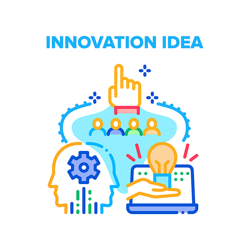 Innovation Idea Vector Icon Concept. Innovation Idea For Development Software And Technology, Developing Strategy And Production Process. Innovative Digital System Color Illustration