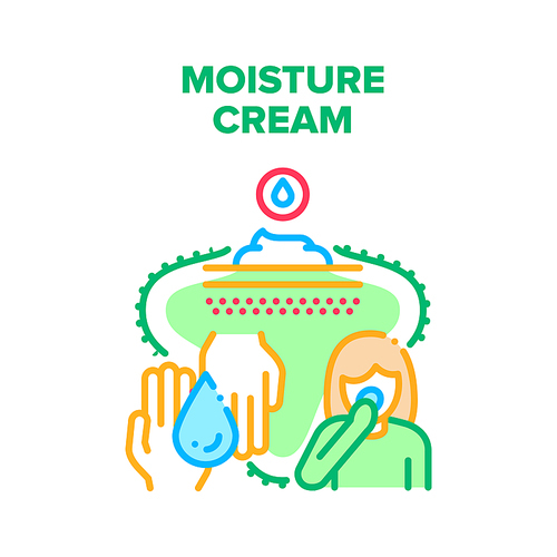 Moisture Cream Vector Icon Concept. Moisture Cream For Face Or Hands, Cosmetology Skin Care Beauty Product For Woman. Moisturizer Dermatology Hygiene Skincare Treatment Color Illustration