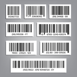 Bar Code Set Vector. Modern Simple Flat Barcode. Marketing, Fashionable Scan Sign. Isolated Illustration