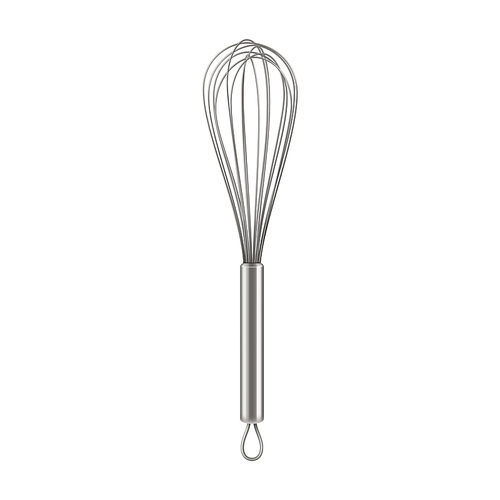 Whisk Kitchen Tool For Mixing And Whisking Vector. Stainless Whisk Cook Equipment For Mix And Prepare Culinary Cream. Metallic Kitchenware For Cooking Template Realistic 3d Illustration