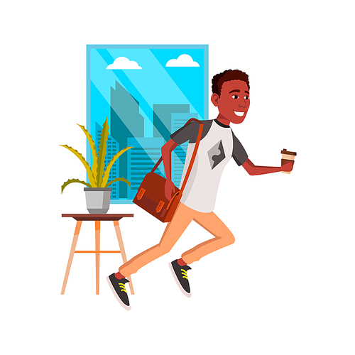 Running businessman fast. Speed winner. Motivation runner. vector character flat cartoon Illustration