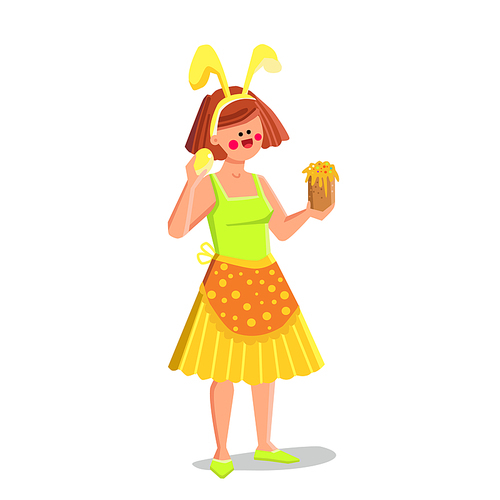 female . bunny. family . funny bunny. cute female celebration traditional holiday. vector character flat cartoon illustration