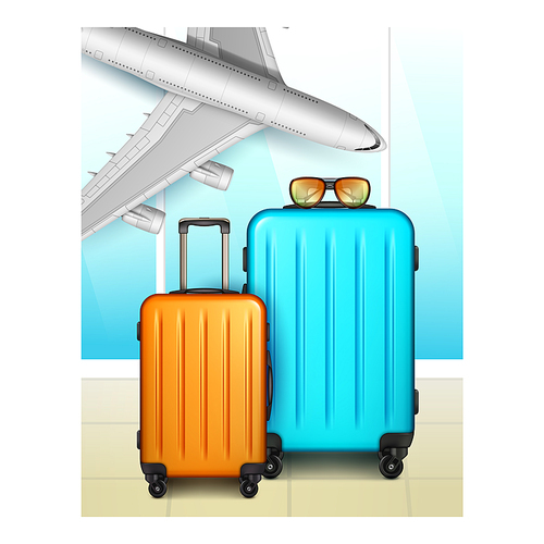 Tourism travel banner journey airplane. World design. Adventure template. vector character flat cartoon