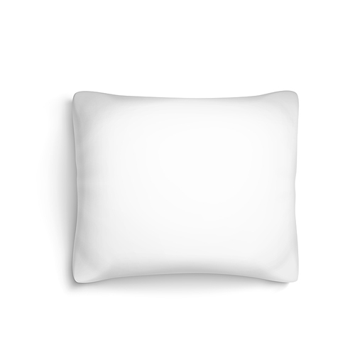 pillow cushion white. travel bedroom relax sleep 3d realistic vector