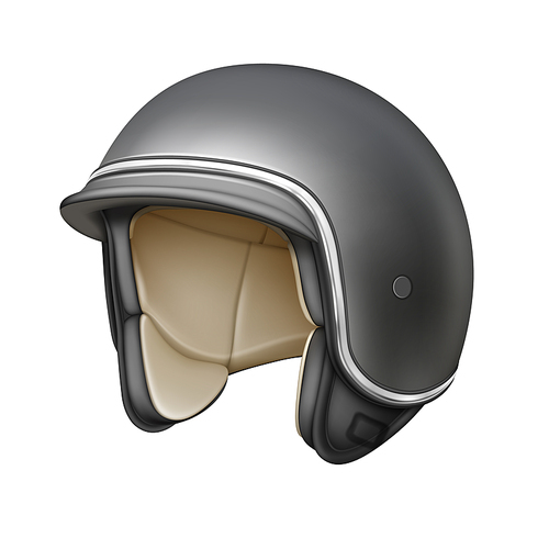 motorcycle helmet moto. safety driver. head retro hat 3d realistic vector