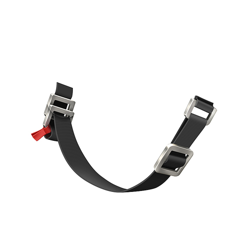 harness buckle belt. safety fastener. nylon lock ribbon. security bra 3d realistic vector