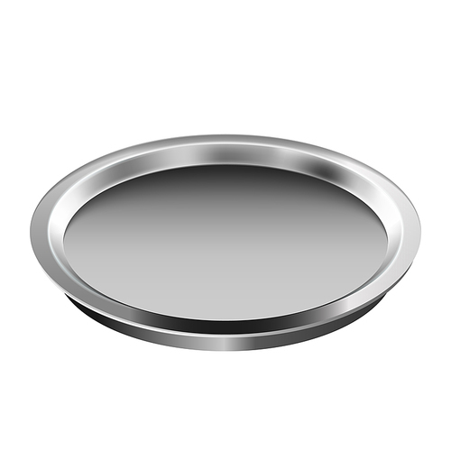 dish plate metal food. restaurant tray. cooking cloche empty 3d realistic vector