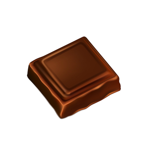 Dark Chocolate Delicious Dessert Slice Vector. Chunk Of Chocolate Candy Pastry Eatery Nutrition, Darkness Cocoa Bittersweet Product. Gourmet Confection Snack Template Realistic 3d Illustration