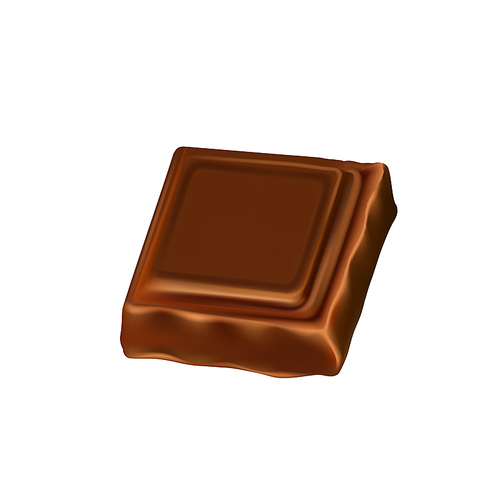 Chocolate Bar Delicious Sweet Dessert Piece Vector. Part Of Milky Chocolate Candy Pastry Eatery Nutrition, Cocoa Sugary Product. Gourmet Confectionery Snack Template Realistic 3d Illustration